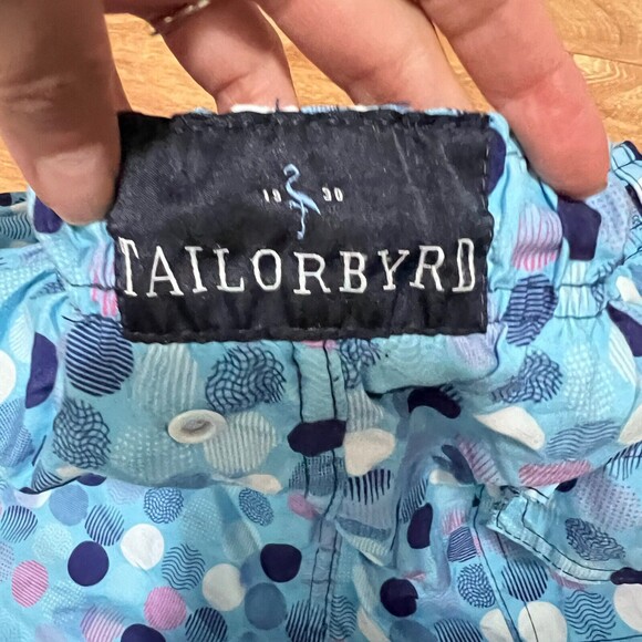 Tailorbyrd Blue Multidots Swim Trunks Bathing Suit Shorts Size S Summer Pool - Picture 8 of 9